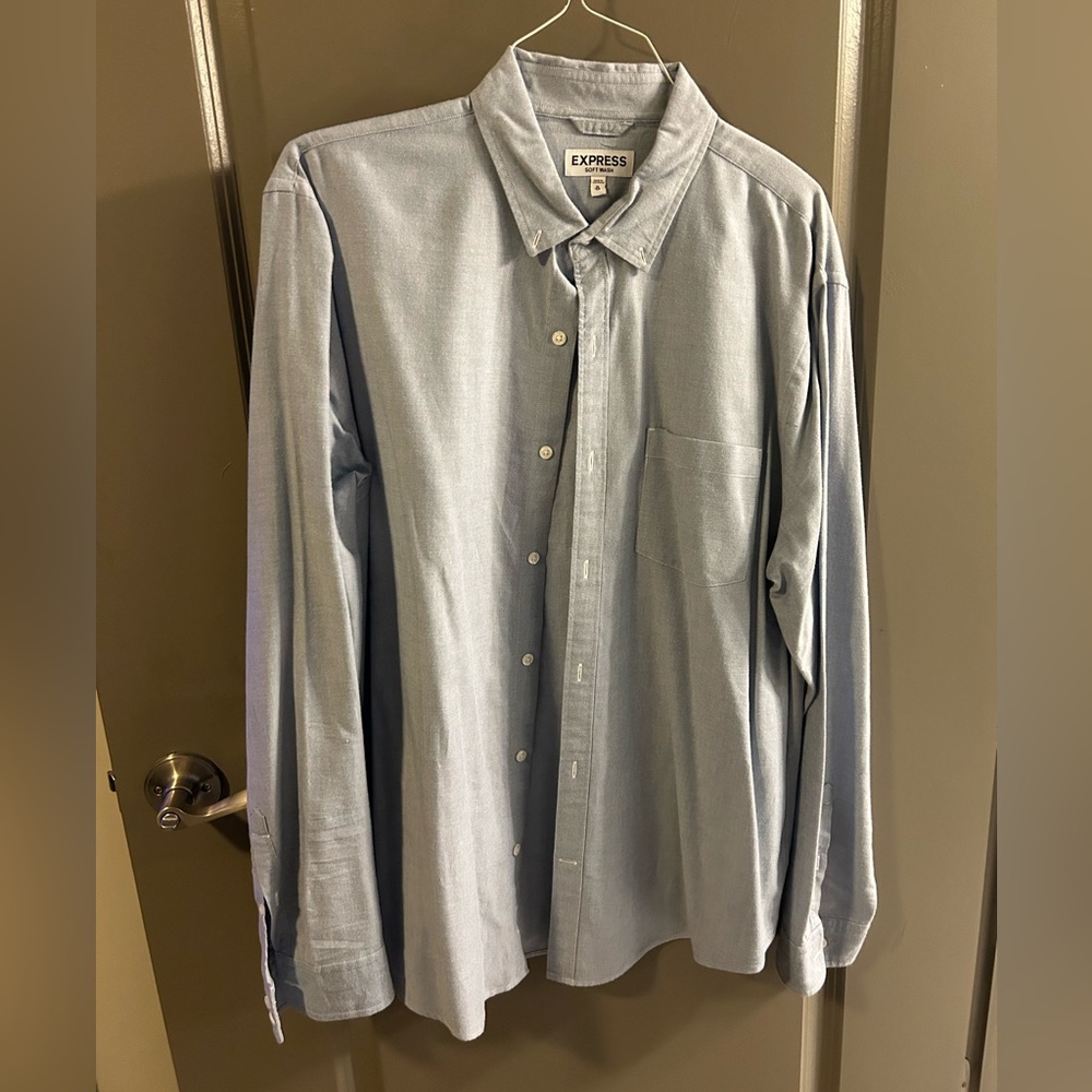 Express blue soft wash Dress Shirt